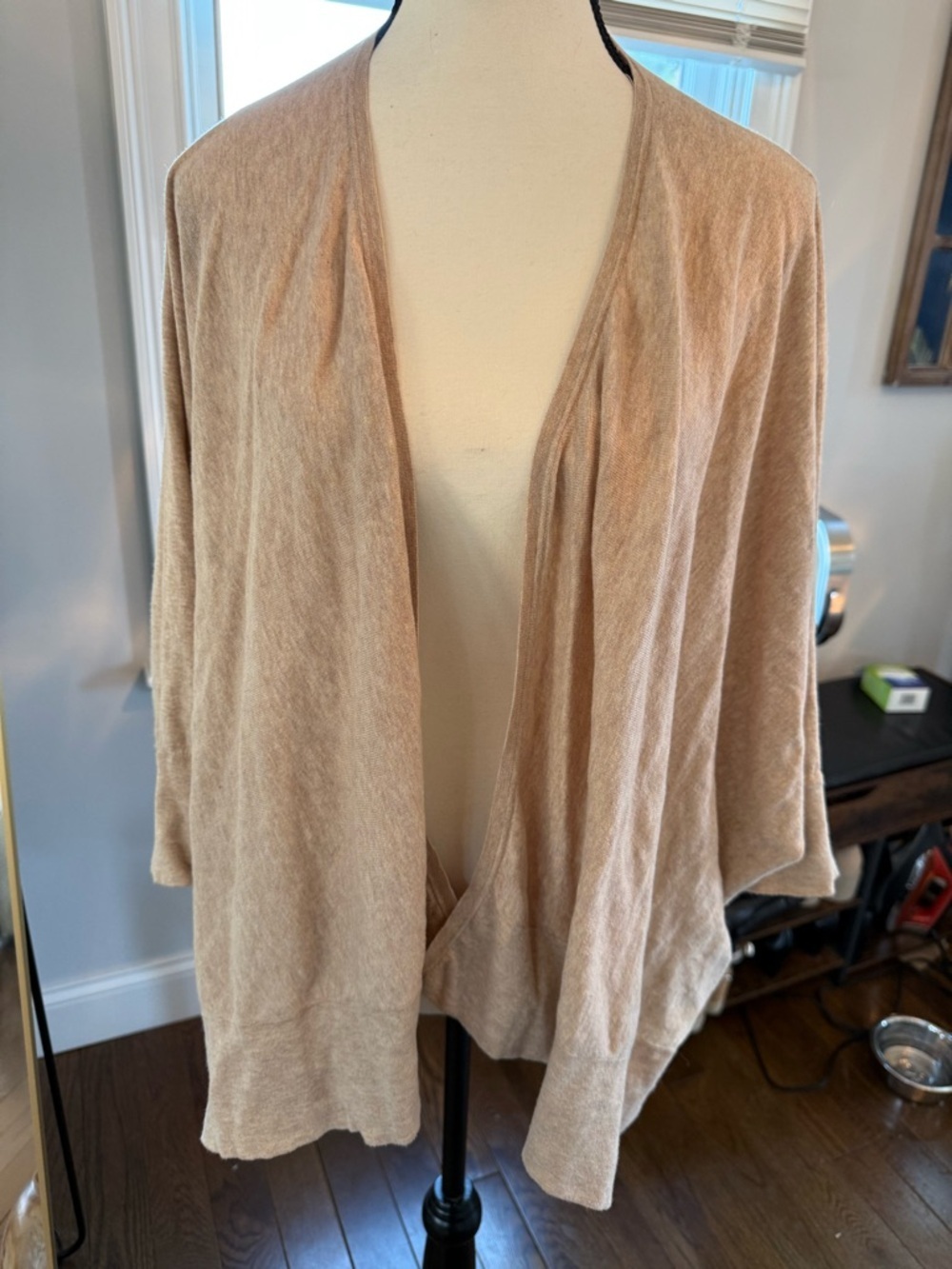 Minnie Rose Open-Front Beige/Taupe Cozy Cardigan medium